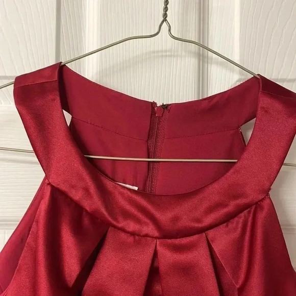 David’s Bridal Maroon Wine Halter Bridesmaid Dress Ruched Boddess - Picture 5 of 8